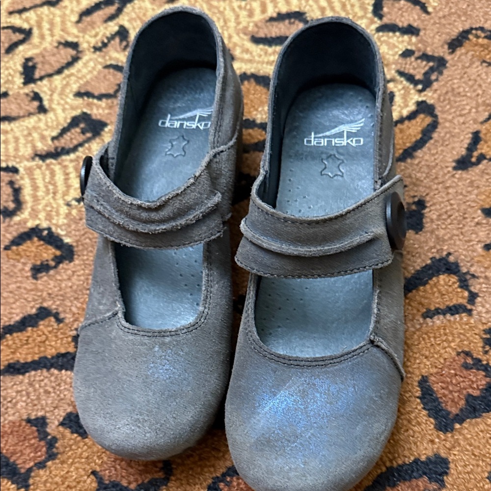 Dansko Gray Mules With Button Strap - image 2
